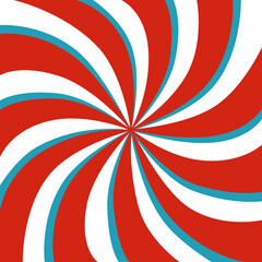 Red and blue rays on a white background. Circus background. Vector illustration