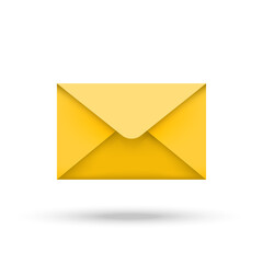 Email envelope icon in 3d cartoon minimal style. Vector illustration.