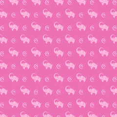 Vector illustration of elephants on a pink background.