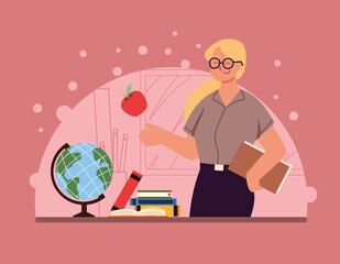 woman teacher character