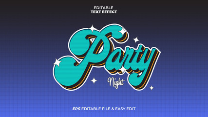 Party Night Retro Editable Text Effect