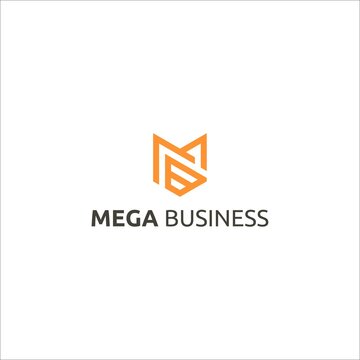Mega Business Logo Design. Letter MB BM and Wolf