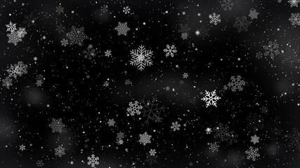 winter snow flakes overlay background particles - Powered by Adobe