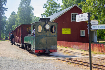 Obraz premium An old train from an old railroad and train museum in Ohs, Sweden