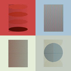 Art composition with lines, squares, rectangles .Modern art design .Black Vector stripes .Straight speed lines .Geometric shape. Wall art .