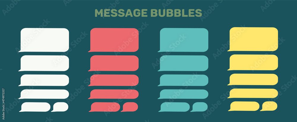 Poster message bubbles design template for messenger chat or website. modern illustration flat style