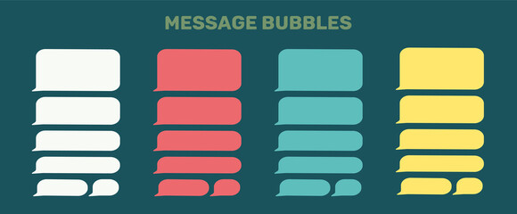 Message bubbles design template for messenger chat or website. Modern illustration flat style