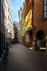 Fototapeta na wymiar Architecture of historical center the medieval Hanseatic city of Bremen, Germany, July 15, 2021