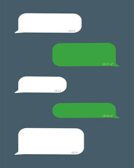 Message bubbles vector icons for chat. Vector imessage bubbles design template for messenger chat