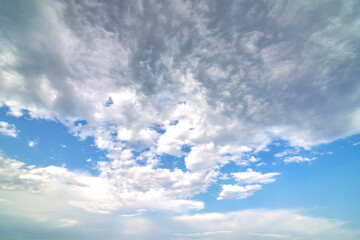Blue sky full of white clouds, texture