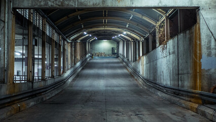 illuminated entrance to the trade terminal