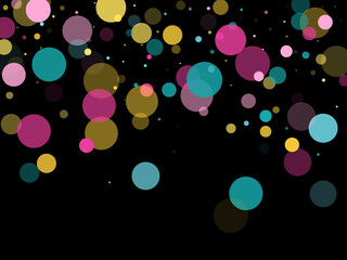 Bokeh confetti circles decoration holiday background.