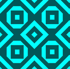 Seamless abstract geometric pattern of blue squares. Vector illustration