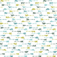 Pretty boho arrows vector seamless pattern. Ethnic aztec design. Tribal indian theme. Valentine