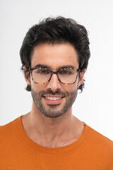 Fototapeta premium man with glasses, studio shot.