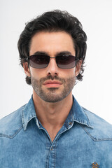 Obraz premium man with glasses, studio shot.