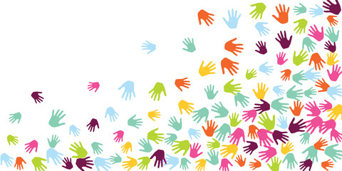 Abstract children handprints preschool education concept vector
