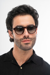Obraz premium man with glasses, studio shot.