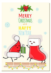 vector image of Christmas postcard