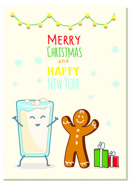 vector image of Christmas postcard