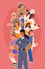 different women professions - obrazy, fototapety, plakaty