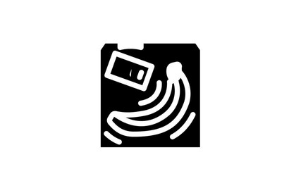 evacuated airline food animated glyph icon evacuated airline food sign. isolated on white background