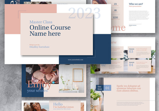 Online Course Presentation for Coaches with Blue and Beige Accents