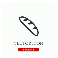 Bread vector icon. Editable stroke. Symbol in Line Art Style for Design, Presentation, Website or Apps Elements, Logo. Pixel vector graphics - Vector