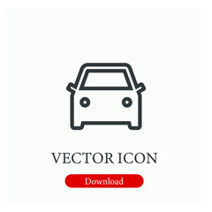 Car vector icon. Editable stroke. Symbol in Line Art Style for Design, Presentation, Website or Apps Elements, Logo. Pixel vector graphics - Vector