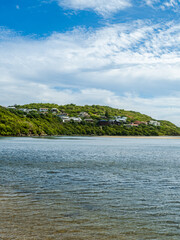 The island houses in the mountain above Sedgefield lagoon in the garden route