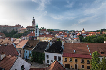 Fototapeta na wymiar Broad view of Cesky Krumlov - Cesky Krumlov, Czech Republic