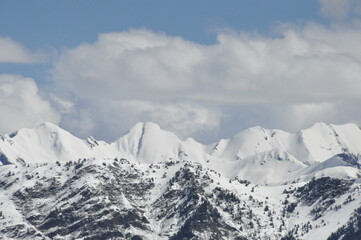 Pyrenees, France, mountain peaks, snow-capped slopes,