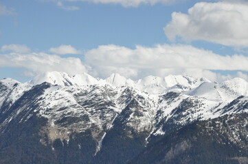 Obraz na płótnie Canvas Pyrenees, France, mountain peaks, snow-capped slopes,