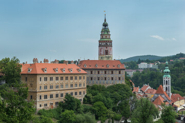 View of Cesky Krumlov Castle from its' main tower -Cesky Krumlov, Czech Republic