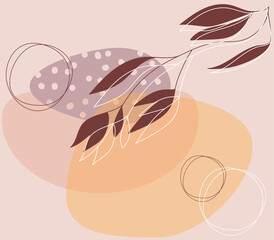 Simple modern foliage vector background. Minimalist illustration with copy space.