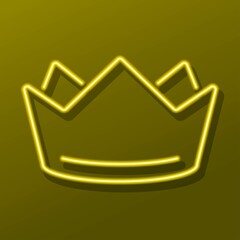 crown neon sign, modern glowing banner design, colorful modern design trends. Vector illustration.