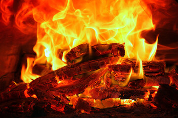Burning firewood