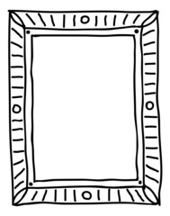 Decorative rectangle frame. Doodle line pattern border