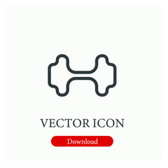 Dumbbell vector icon. Editable stroke. Symbol in Line Art Style for Design, Presentation, Website or Apps Elements, Logo. Pixel vector graphics - Vector