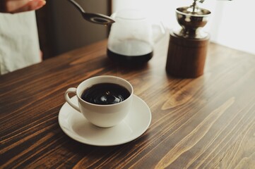 ホットコーヒーの雫