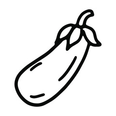Eggplant in doodle style. Isolated vector.