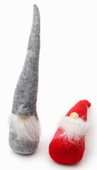Two different color Santa clauses