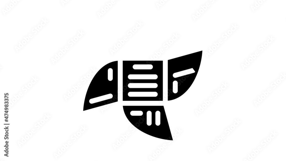 Wall mural irregular booklet animated glyph icon irregular booklet sign. isolated on white background