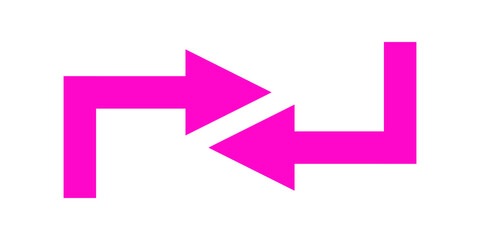 Opposite direction of arrow Icon in flat design on white background, vector illustraton.