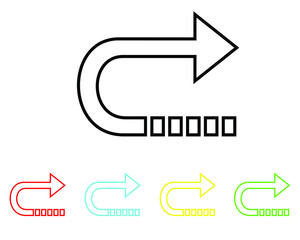 Right arrow icon. Vector, Sign and symbol for web site design, logo, app, UI. Set elements in colored icons. Right arrow icon illustration on white background