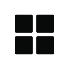 Vector navigation menu UI icon. Four squares icon. Signs and symbols collection icon for web site design, logo, app, UI isolated on white background