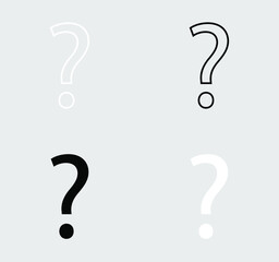 Set of Question Mark Icon - Vector, Sign and symbol for web site design, logo, app, UI. Question mark icon illustration on gray background