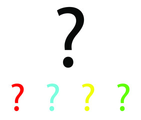 Question Mark Icon - Help Sign for web site design, logo, app, UI. Set elements in colored icons. Question mark icon illustration on black background