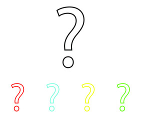Question Mark Icon - Help Sign for web site design, logo, app, UI. Set elements in colored icons. Question mark icon illustration on black background