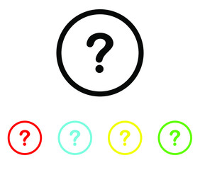 Question Mark Icon in Circle - Vector, Sign and symbol for web site design, logo, app, UI. Set elements in colored icons. Question mark icon illustration on white background